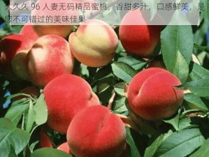 久久久 96 人妻无码精品蜜桃，香甜多汁，口感鲜美，是您不可错过的美味佳果