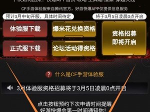 穿越火线体验服资格获取攻略：如何顺利获取资格参与火线体验之旅？