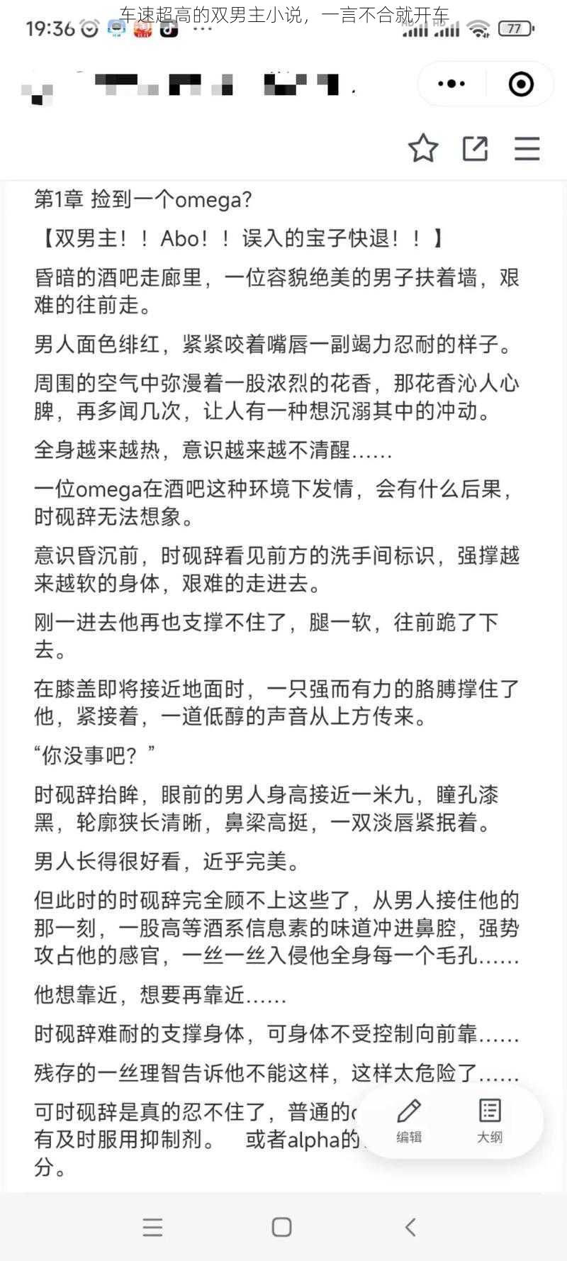 车速超高的双男主小说，一言不合就开车