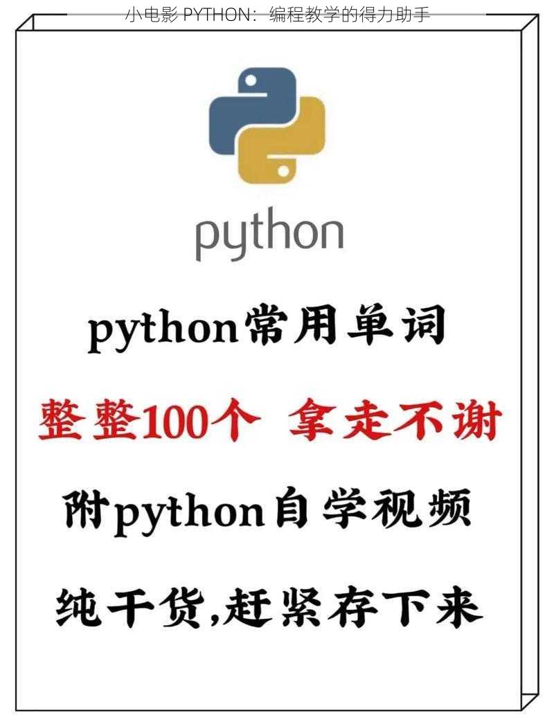 小电影 PYTHON：编程教学的得力助手