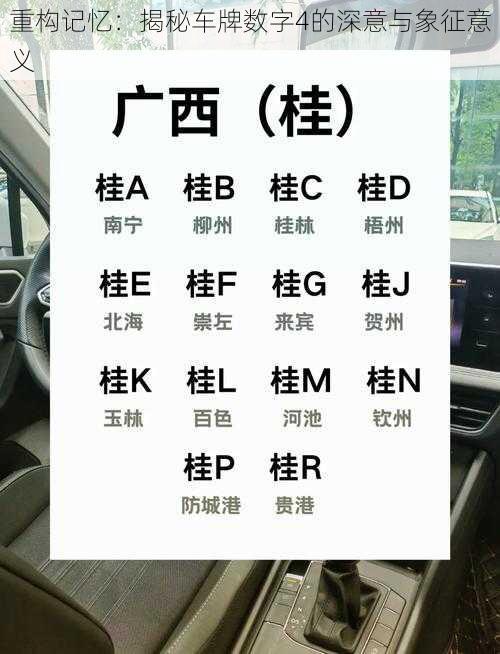 重构记忆：揭秘车牌数字4的深意与象征意义