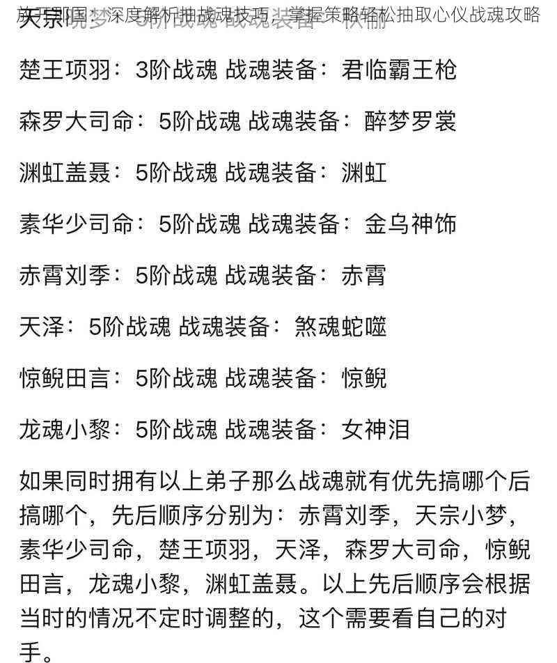 放开那国：深度解析抽战魂技巧，掌握策略轻松抽取心仪战魂攻略