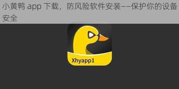 小黄鸭 app 下载，防风险软件安装——保护你的设备安全