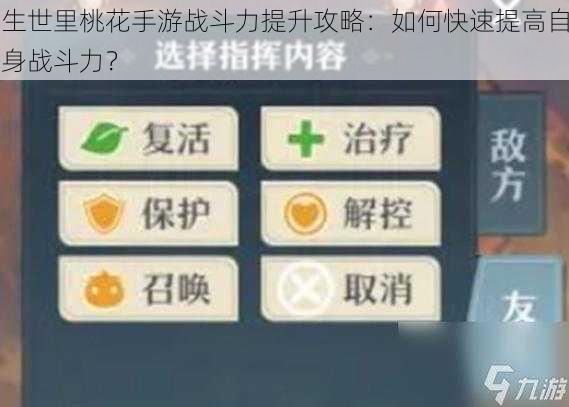 生世里桃花手游战斗力提升攻略：如何快速提高自身战斗力？