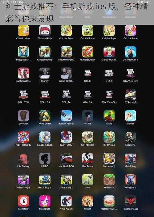 绅士游戏推荐：手机游戏 ios 版，各种精彩等你来发现