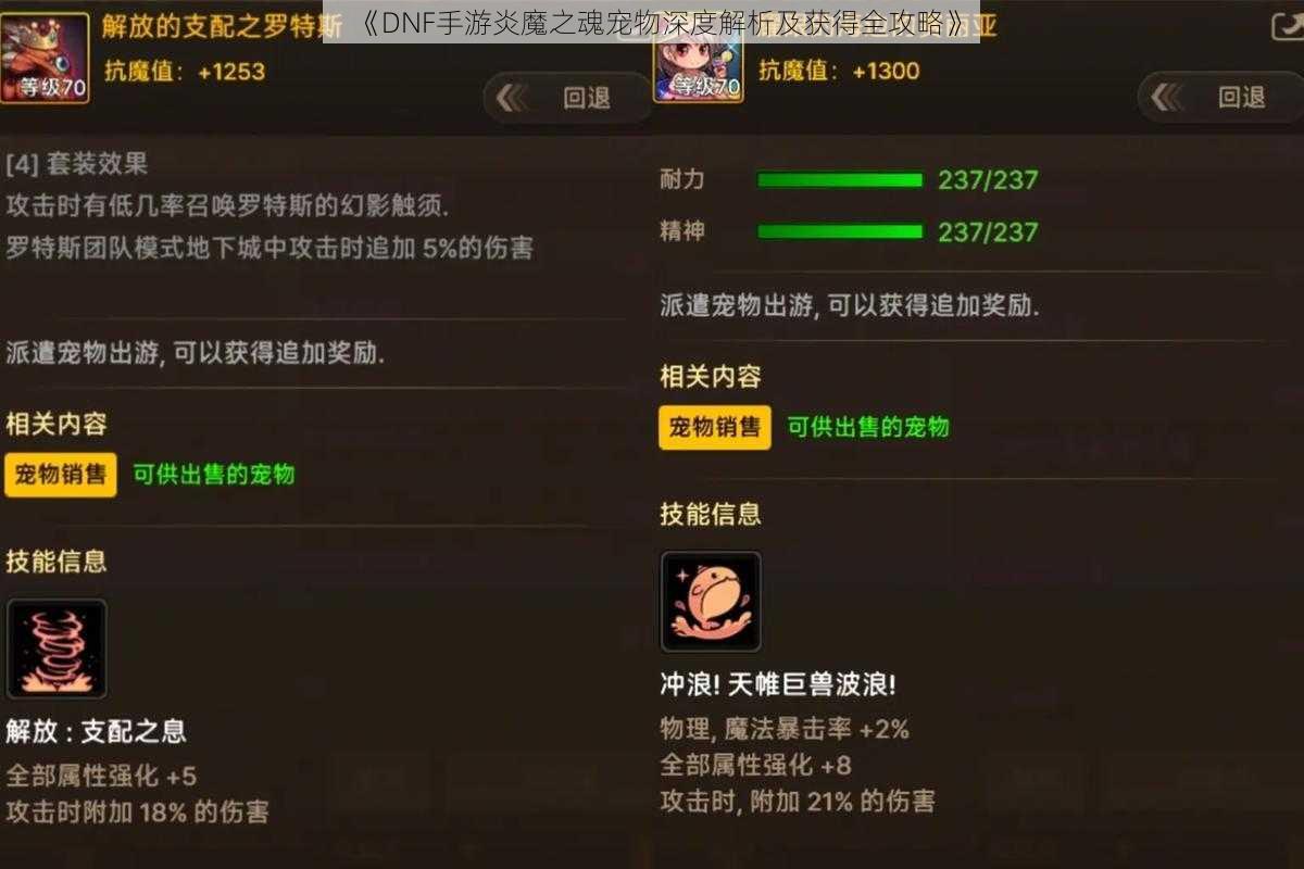 《DNF手游炎魔之魂宠物深度解析及获得全攻略》