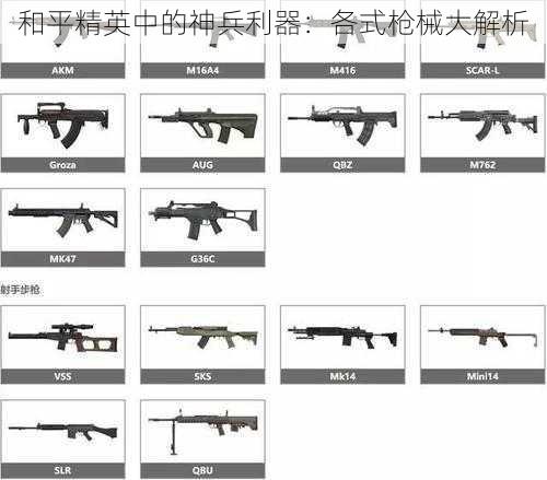 和平精英中的神兵利器：各式枪械大解析